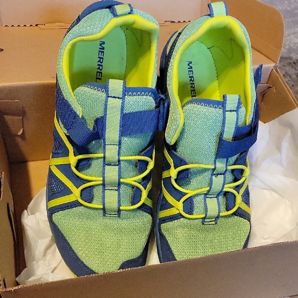 Merrell Kids' Neon Green and Blue Sneakers